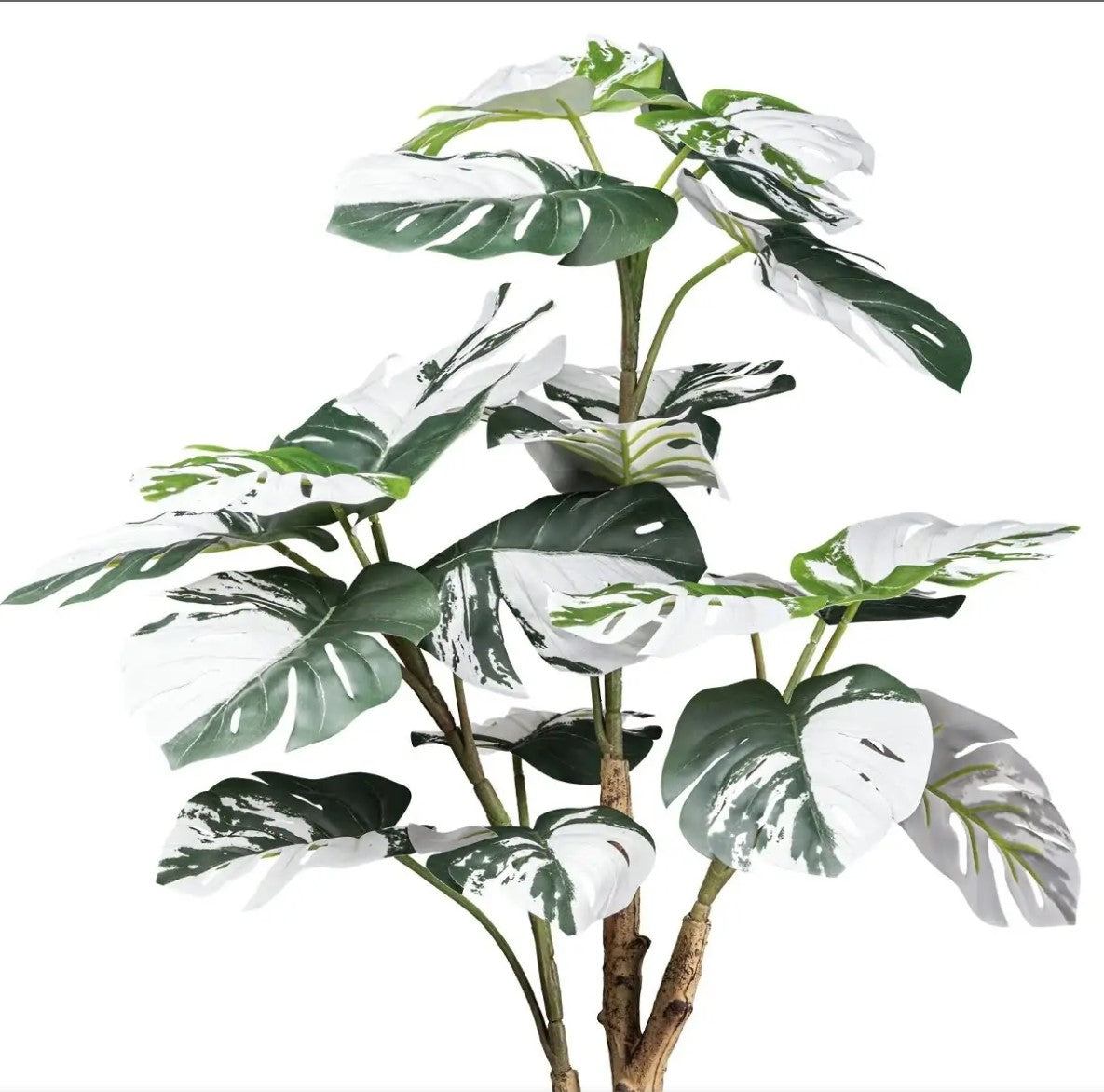 Kopu® Kunstplant Monstera Variegata 100 cm - 9 bladeren - Gatenplant