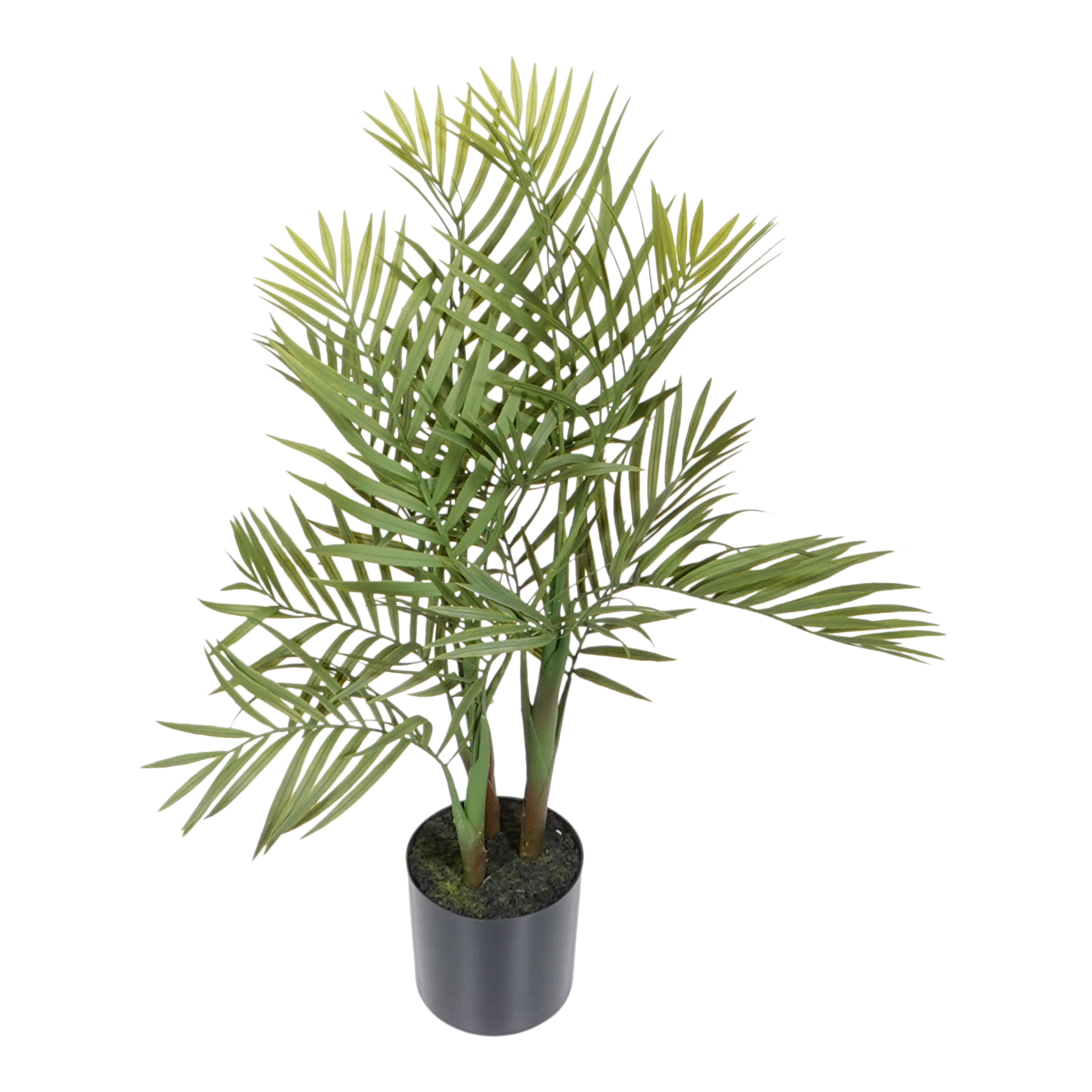 Kopu® Kunstpflanze Bergpalme 65 cm 3 Stämme - im schwarzen Topf - Kunstpflanze