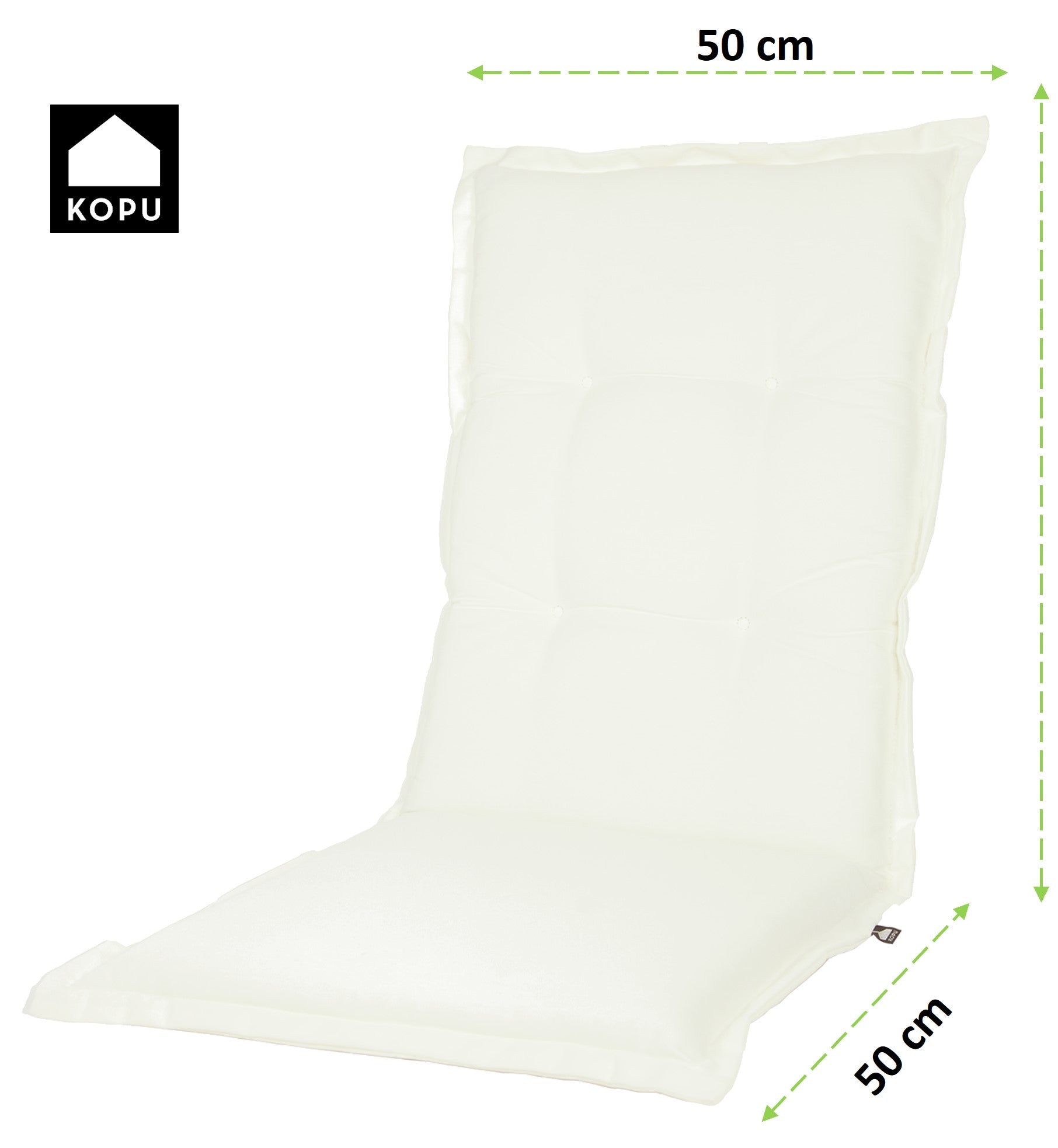 Kopu® Prisma Forest Green Hoge rug 125x50 cm - 2 Stuks Tuinkussens