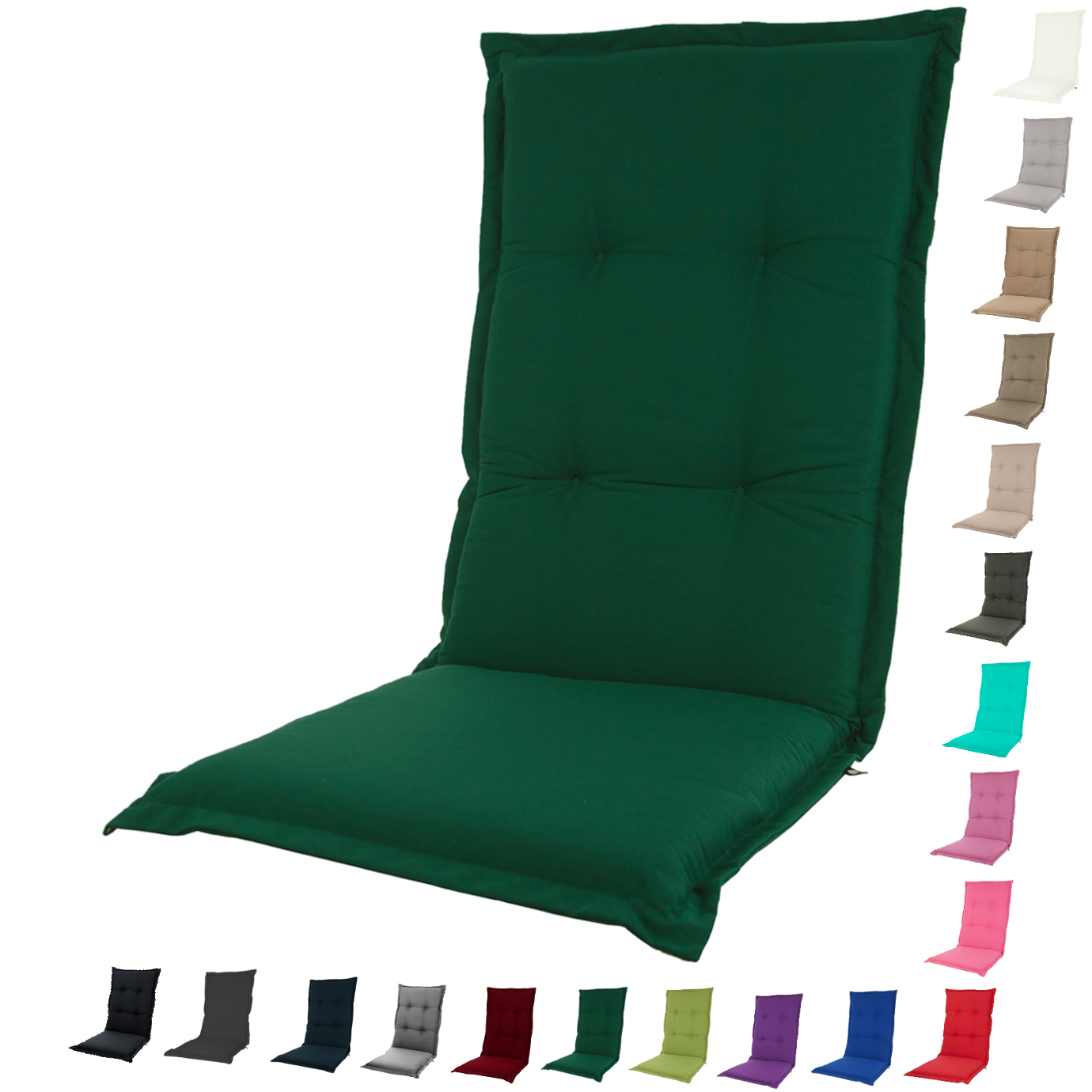 Kopu® Prisma Forest Green Hoge rug 125x50 cm - 2 Stuks Tuinkussens