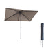 Kopu® Leon Parasol Rechthoek 150x250cm met Hoes - Hoogteverstelbaar - Taupe