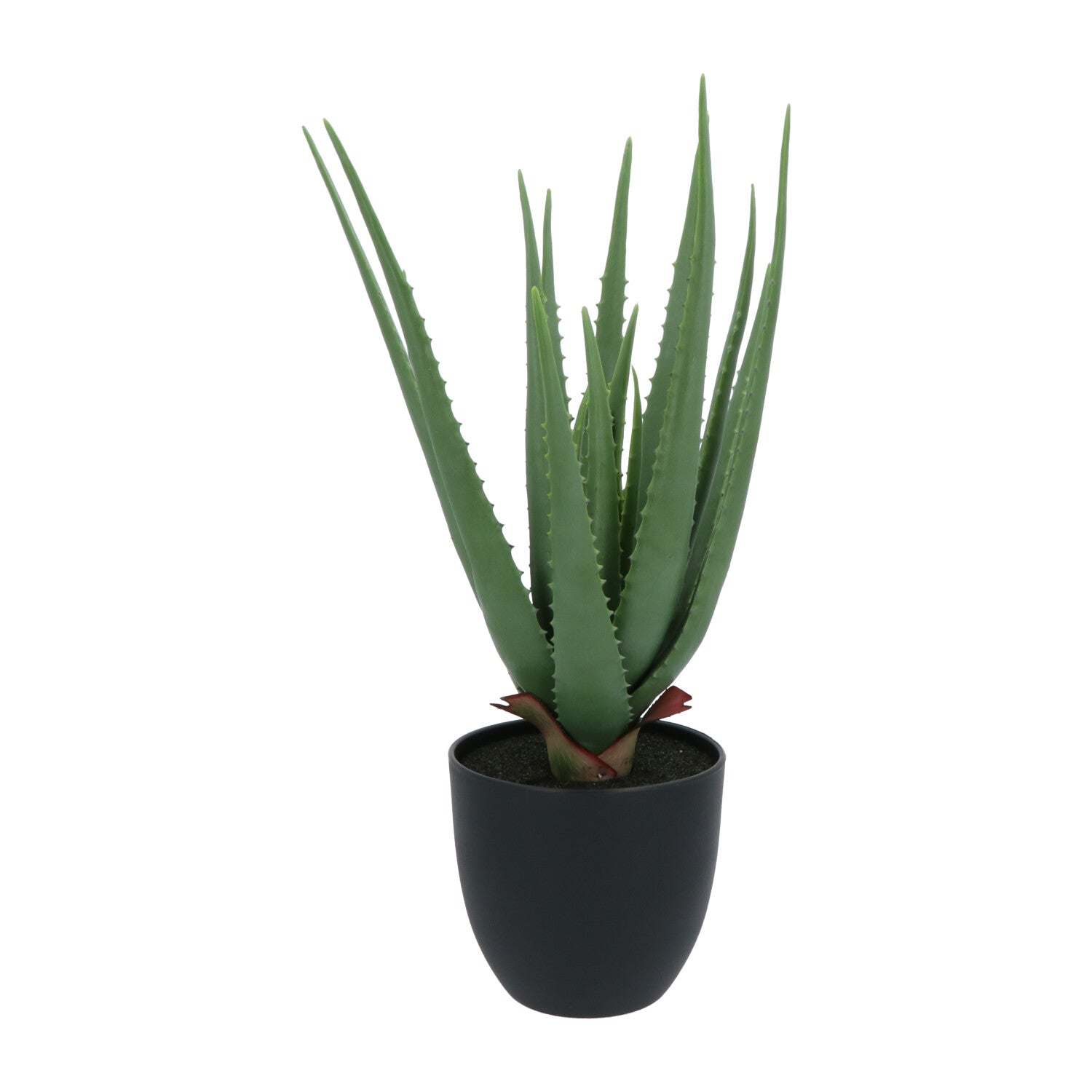 Kopu® Kunstpflanze Aloe Vera 55 cm im schwarzen Blumentopf - 17 Blätter