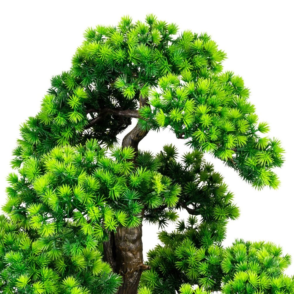 Kopu kunstmatige bonsaiboom van larikshout, 60 cm hoog, met zwarte pot - Bonsaiboom