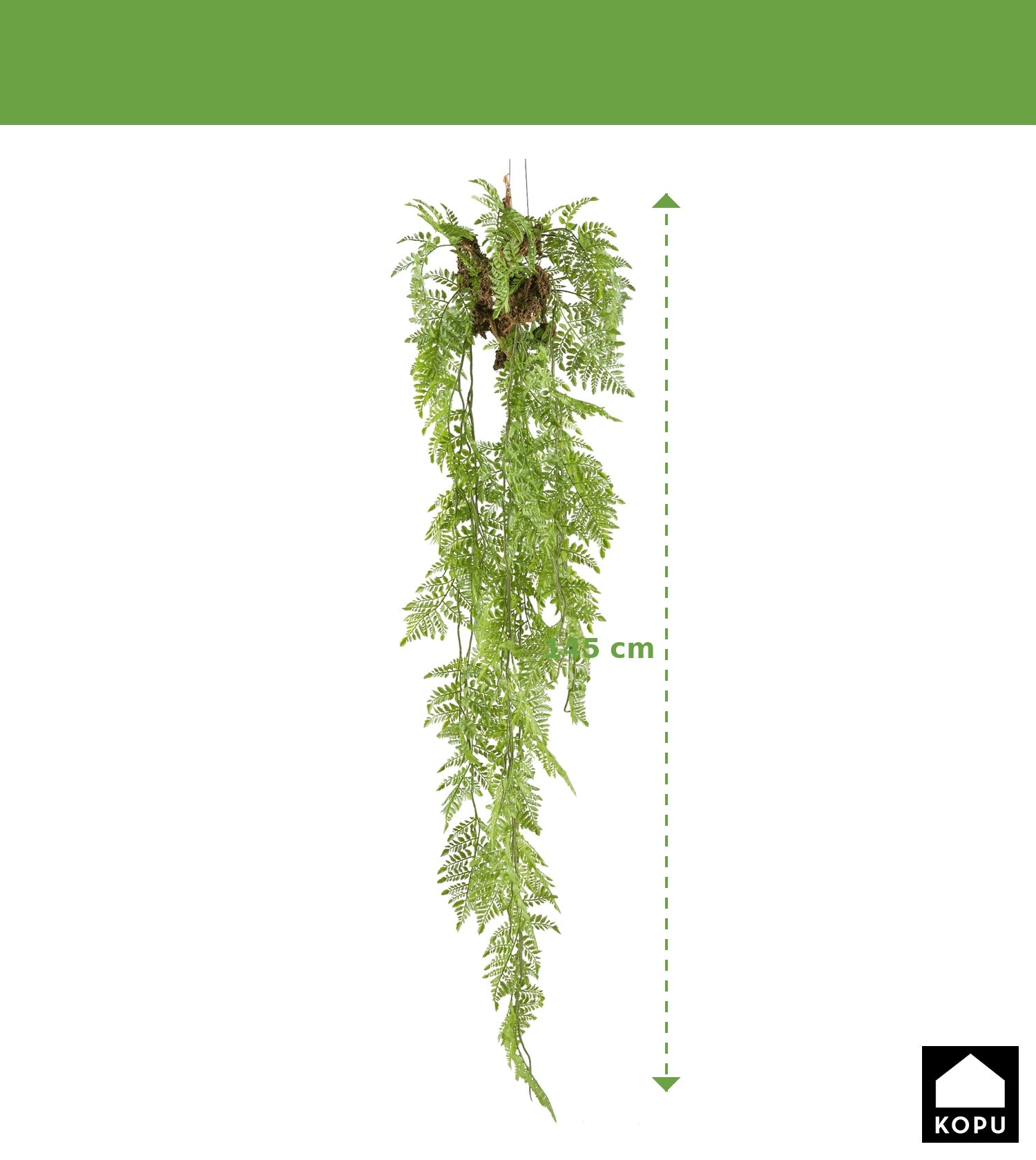 Kunstmatige hangvaren Kopu Kopu 145 cm - groen