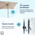 Kopu® Sevilla Parasol Rechthoek 200x300 cm met Hoes - Balkonparasol Creme