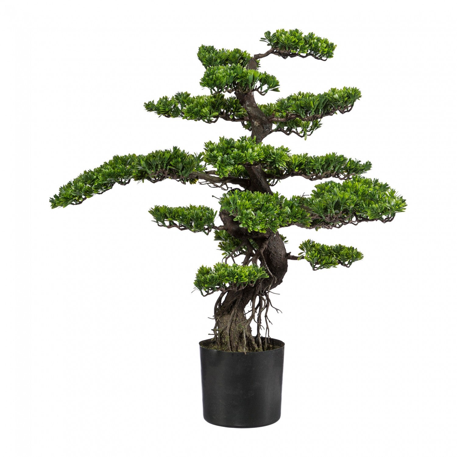 90 cm Kopu kunstmatige ceder bonsai boom met zwarte pot - Bonsai boom
