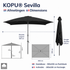 Kopu® Sevilla Parasol Rechthoek 200x300 cm met Hoes - Balkonparasol Zwart