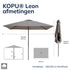 Kopu® Leon Parasol Rechthoek 150x250cm met Hoes - Balkonparasol Taupe