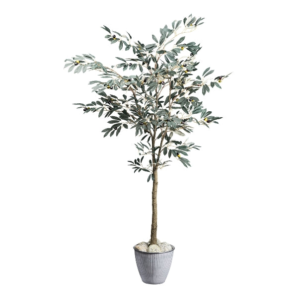 Kopu® Kunst olijfboom, 150 cm hoog, met 495 bladeren en een pot