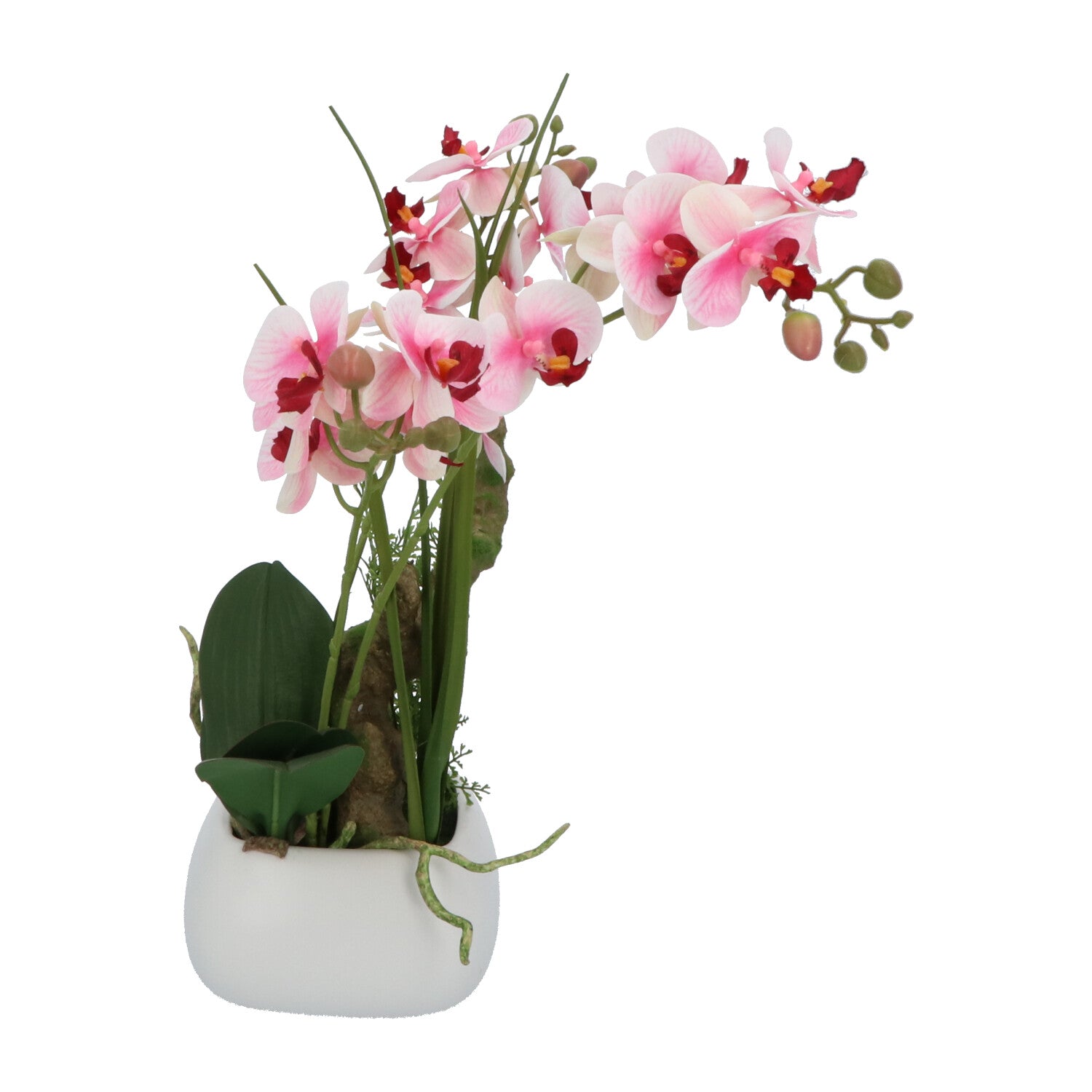 Kopu® Künstliche Blumen-Orchidee, 46 cm, lila Blumentopf, quadratisch – Phalaenopsis