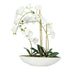 Kopu® Kunstblume Orchidee 60 cm weiß mit Schale oval - Phalenopsis