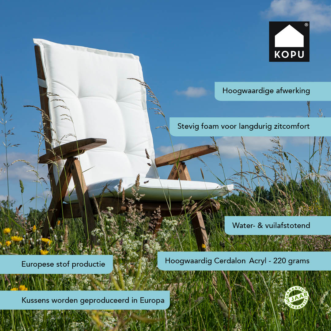 Kopu® Prisma Antraciet - Hoogwaardig Tuinkussen Lage Rug
