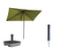 Kopu® Leon Parasol Rechthoek 150x250cm met Hoes en Voet - Balkonparasol Olijf
