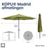 Kopu® Madrid grote Parasol Rond 350 cm met Beschermhoes en Voet - Olijfgroen