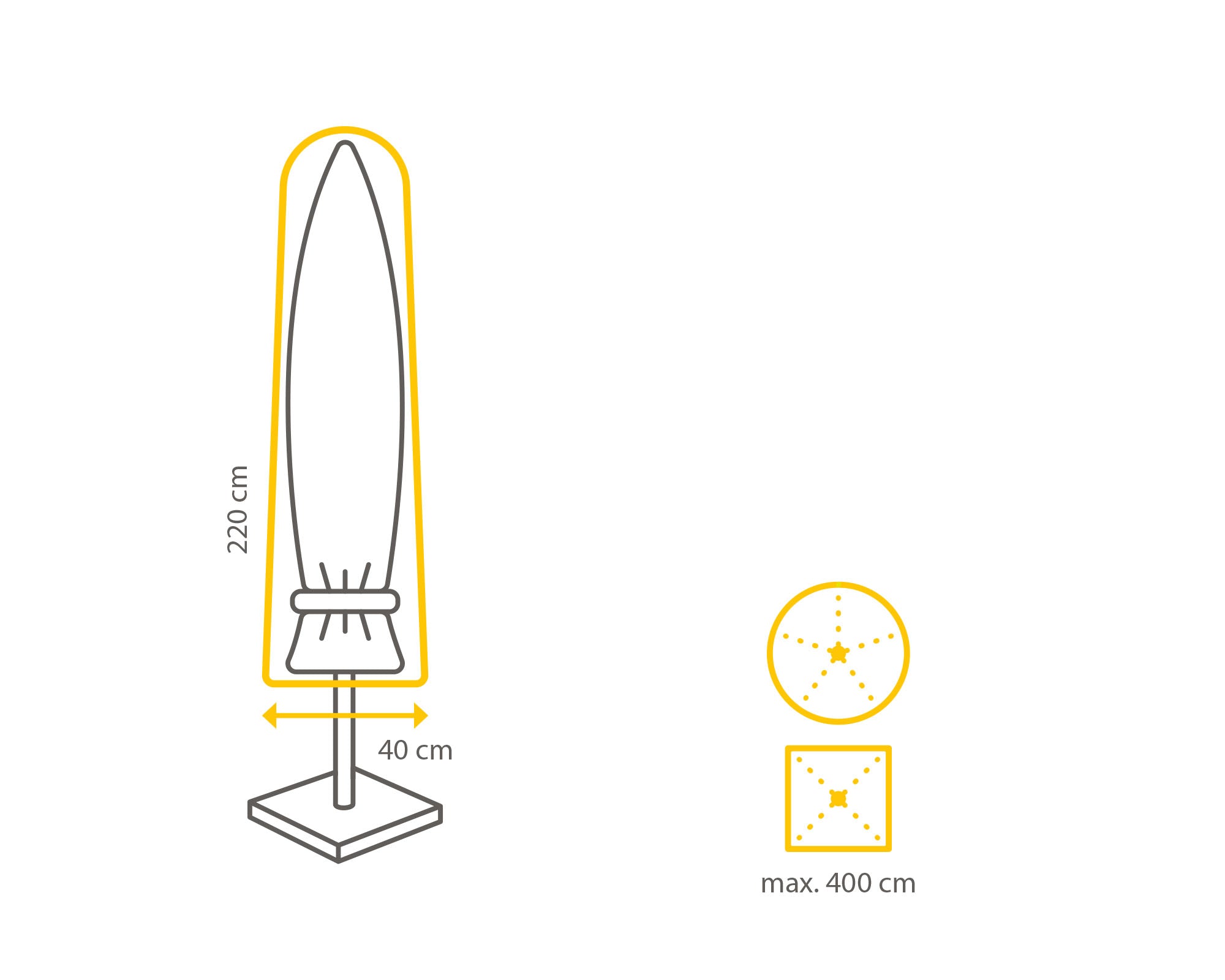 Kopu® Parasolhoes M - Parasol 3 tot 4 m Rond en 2,5 tot 3 m Vierkant