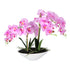 Kopu® Kunstbloem Orchidee 53 cm Roze met Schaal Ovaal - Phalenopsis