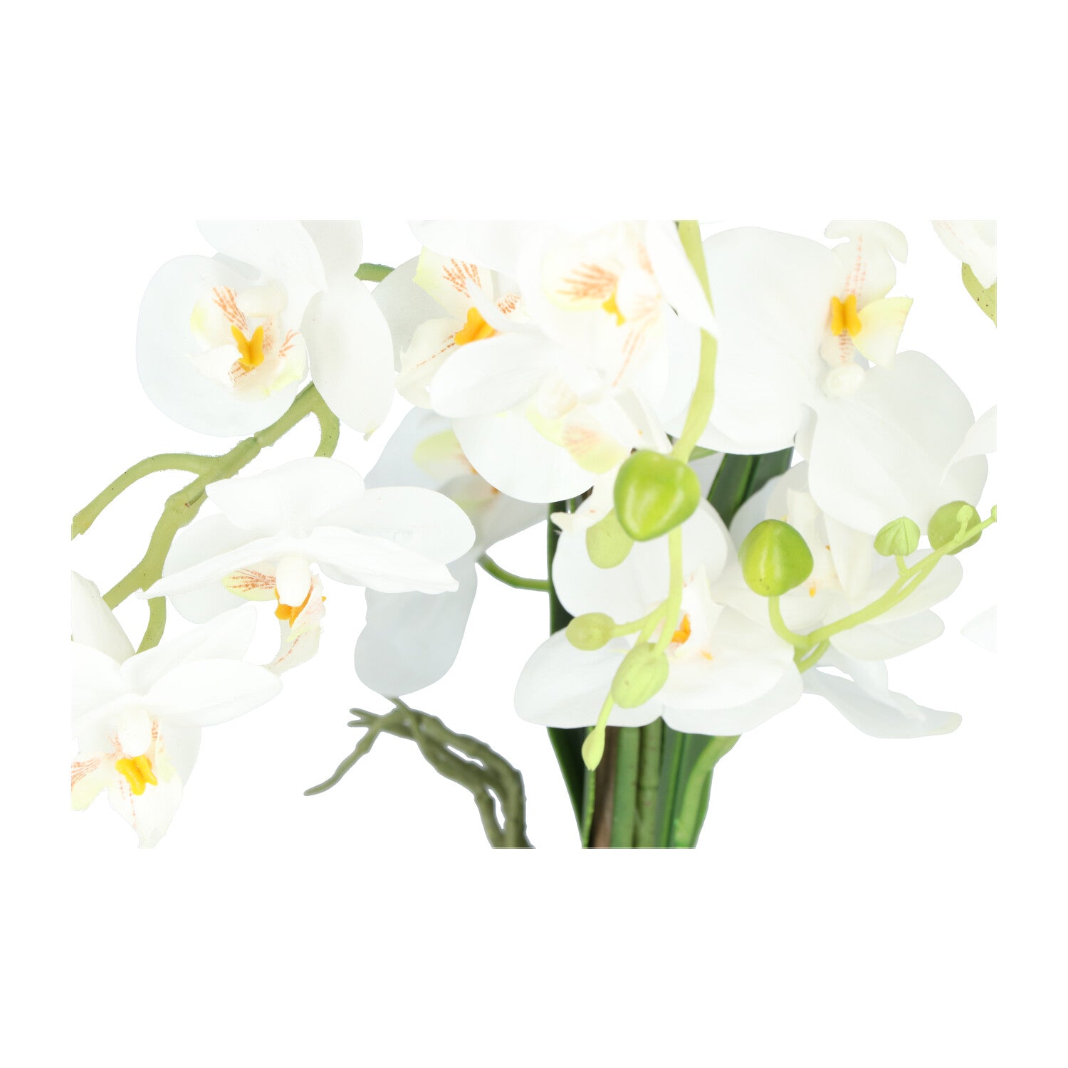 Kopu® Kunstblume Orchidee 67 cm weiß im Blumentopf rund - Phalaenopsis