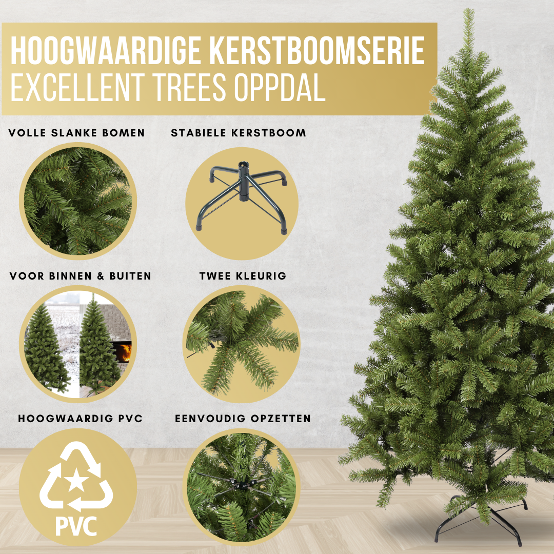 Excellent Trees® Oppdal 120 cm Kerstboom - Smalle Kunstkerstboom  - ⌀72cm - ↕120cm