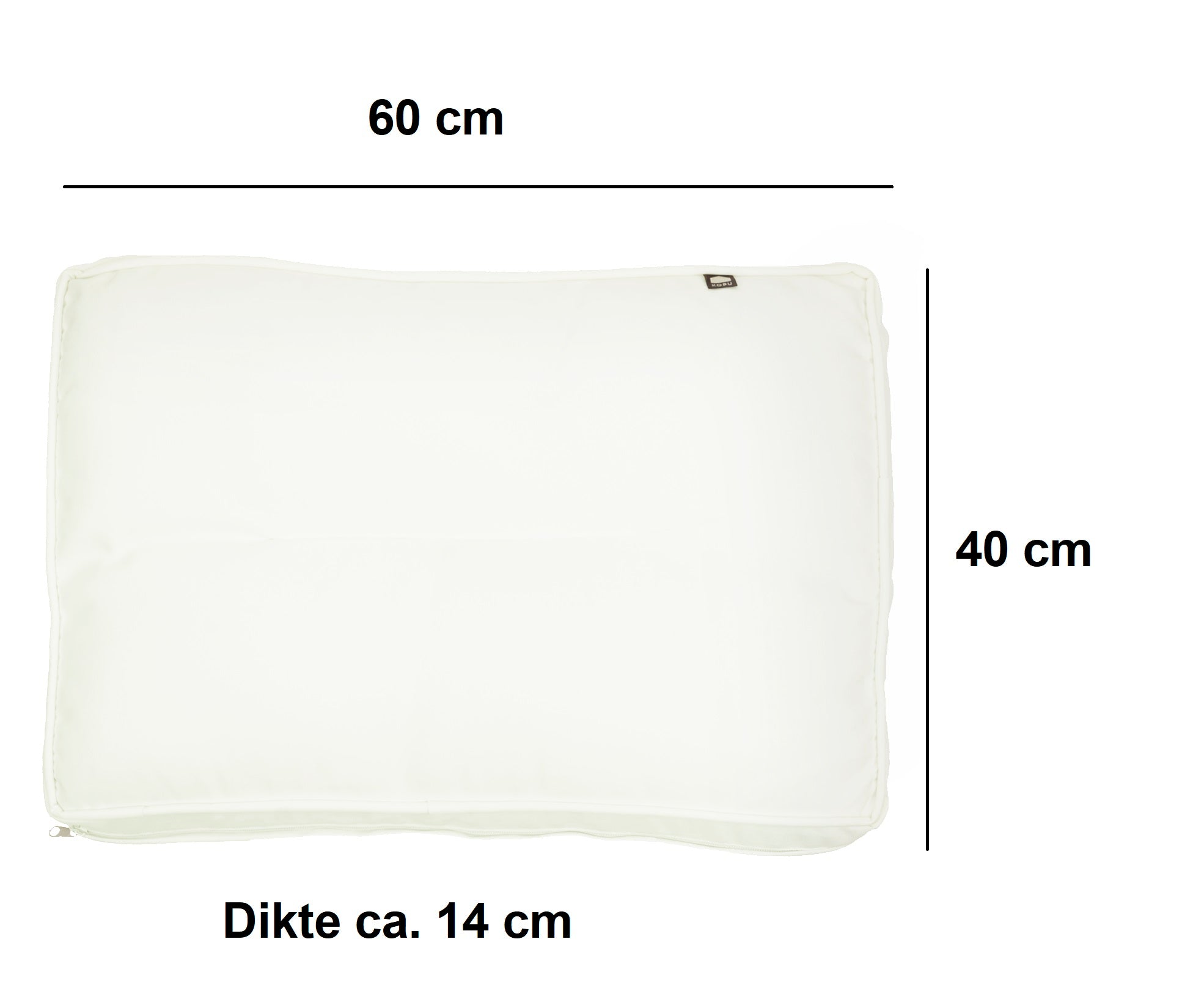 Kopu® Melan Loungekussen-set Zit en Rug 60 cm - Creme