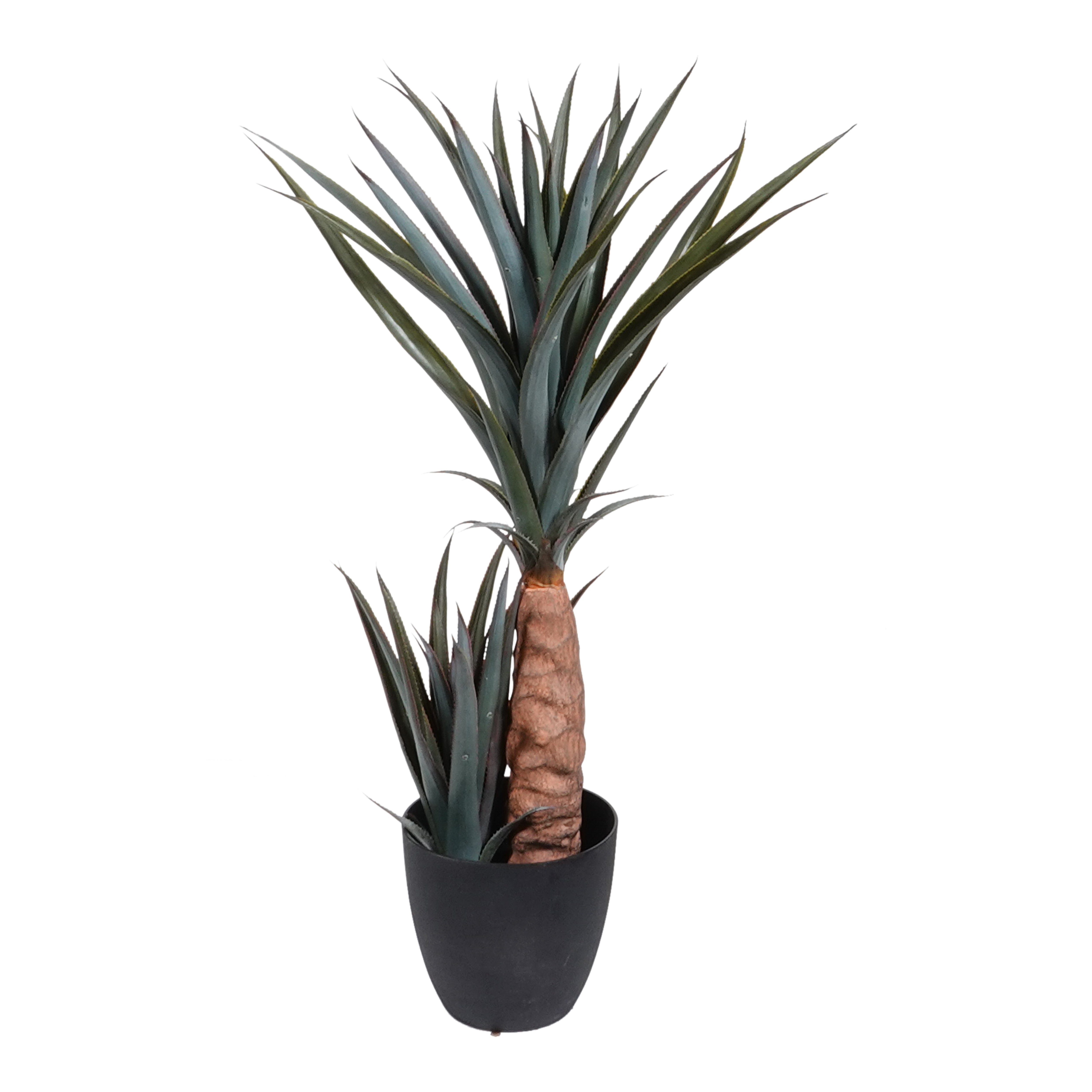 Kopu® Kunstpflanze Agave 80 cm im schwarzen Topf – 2 Stämme – Kunstpflanze
