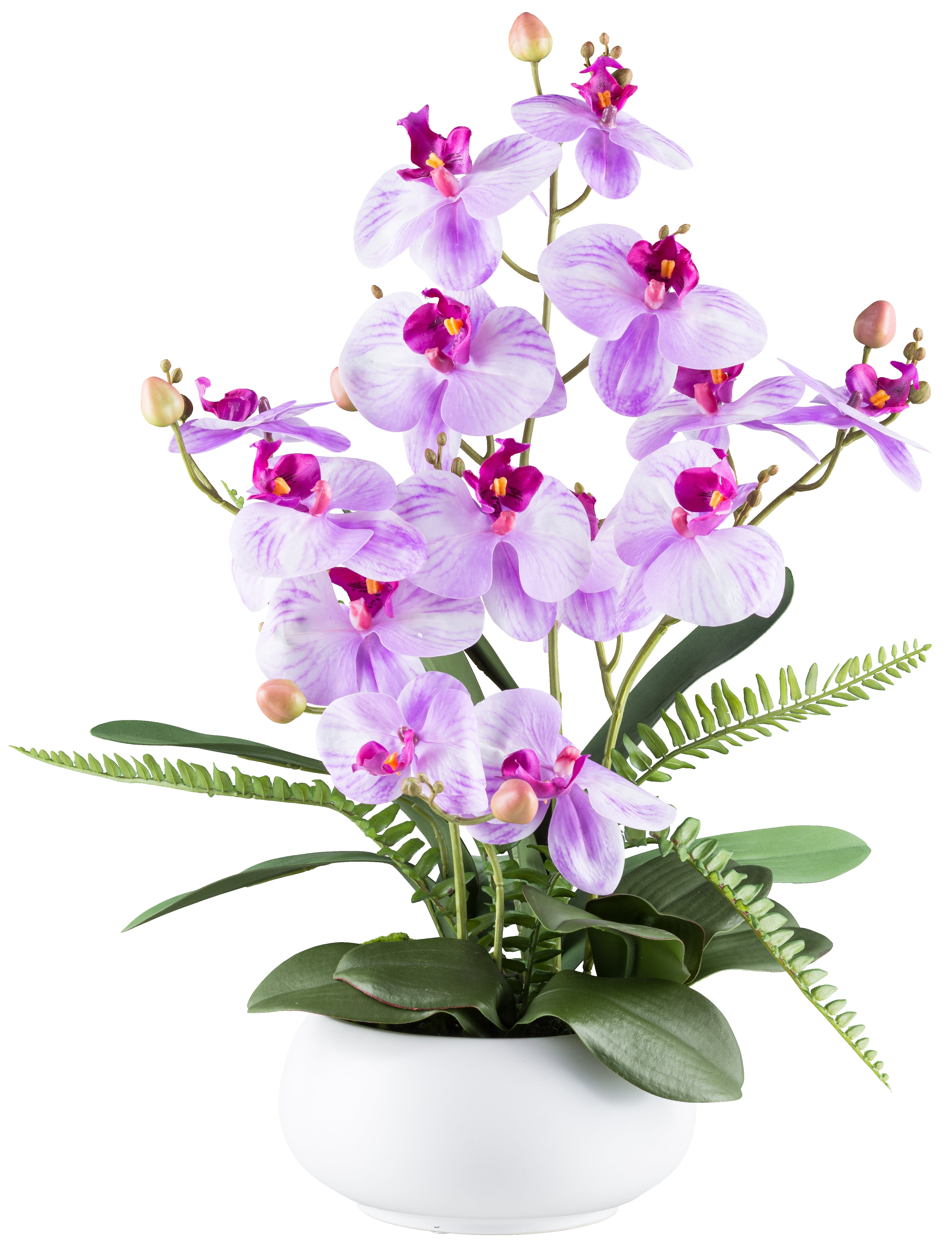 Kopu® Kunstbloem Orchidee 55 cm 4 takken op schaal - Phalaenopsis Roze