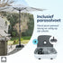 Kopu® Valencia Parasol Rond 300 cm met Beschermhoes en Voet - Creme