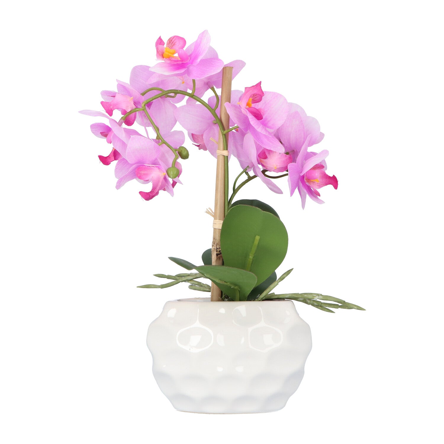 Kopu® Kunstpflanze Orchidee 33 cm in weißem Dekotopf 13x9cm - Rosa