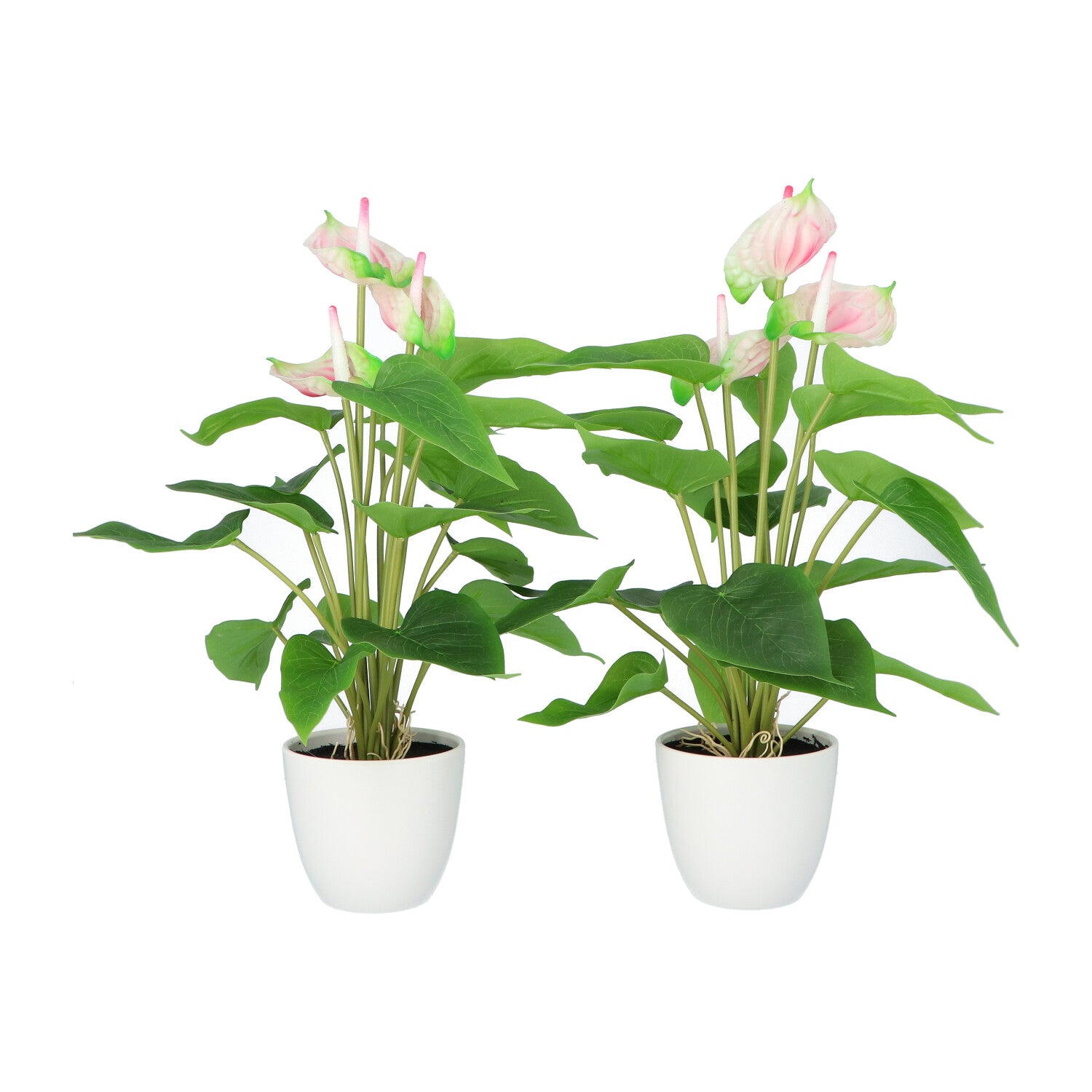 Kopu® 2 stuks Anthurium Roze Kunstplant 40 cm - Flamingoplant Roze