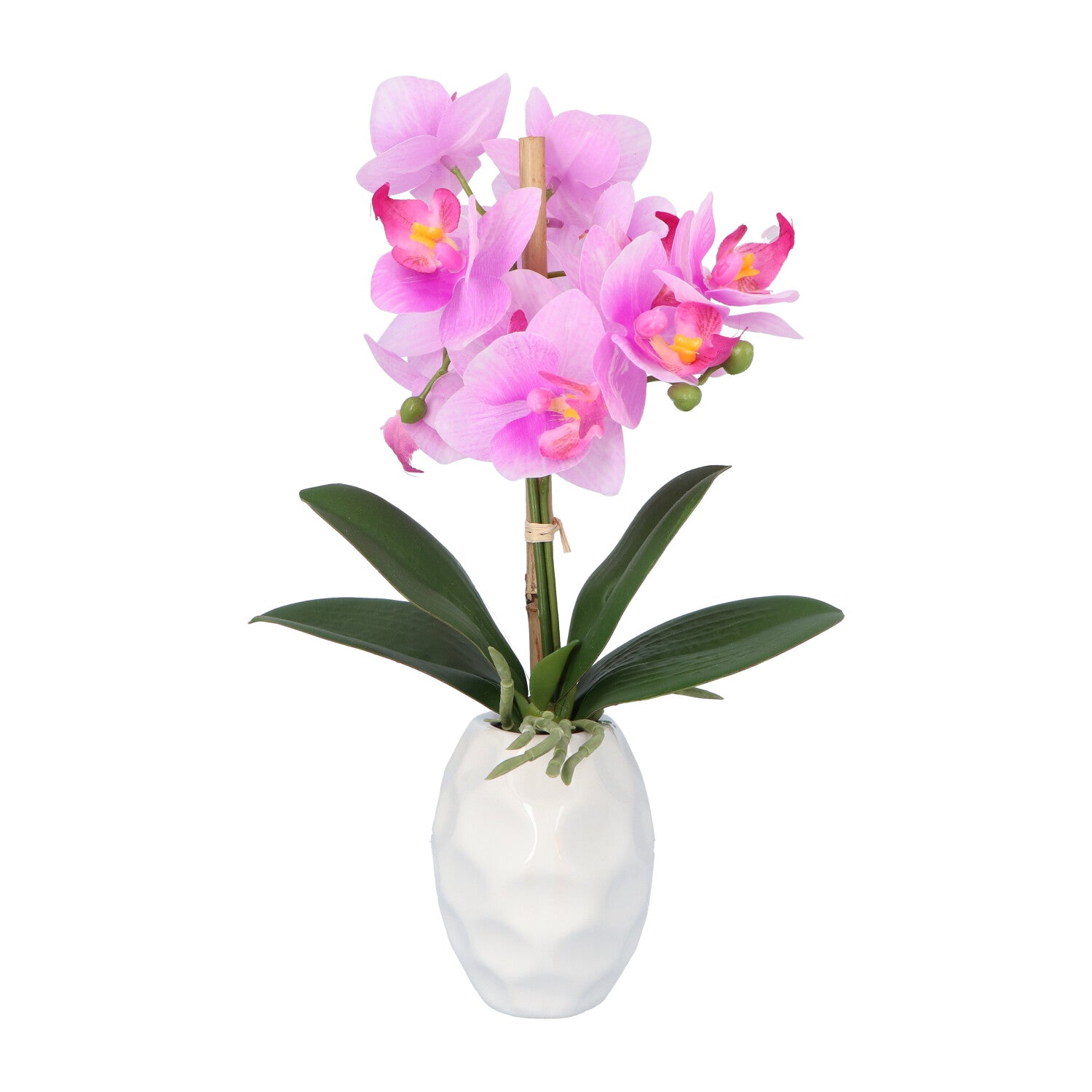 Kopu® Kunstpflanze Orchidee 33 cm in weißem Dekotopf 13x9cm - Rosa