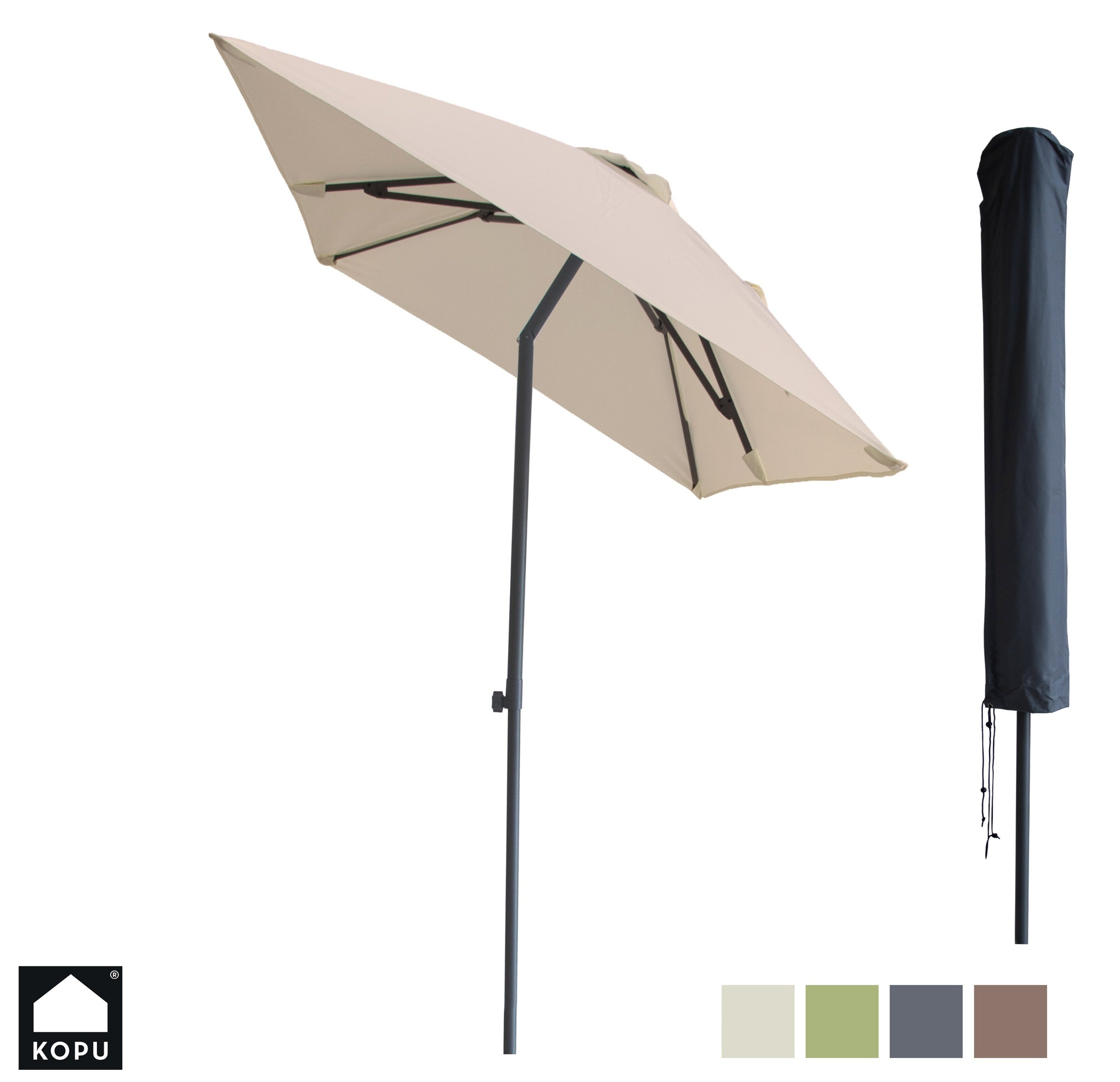 Kopu® Leon Parasol Rechthoek 150x250 cm - Balkonparasol met Hoes - Creme