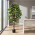 Kopu® Kunstplant Ficus 150 cm in pot - 840 bladeren met Natuurstam