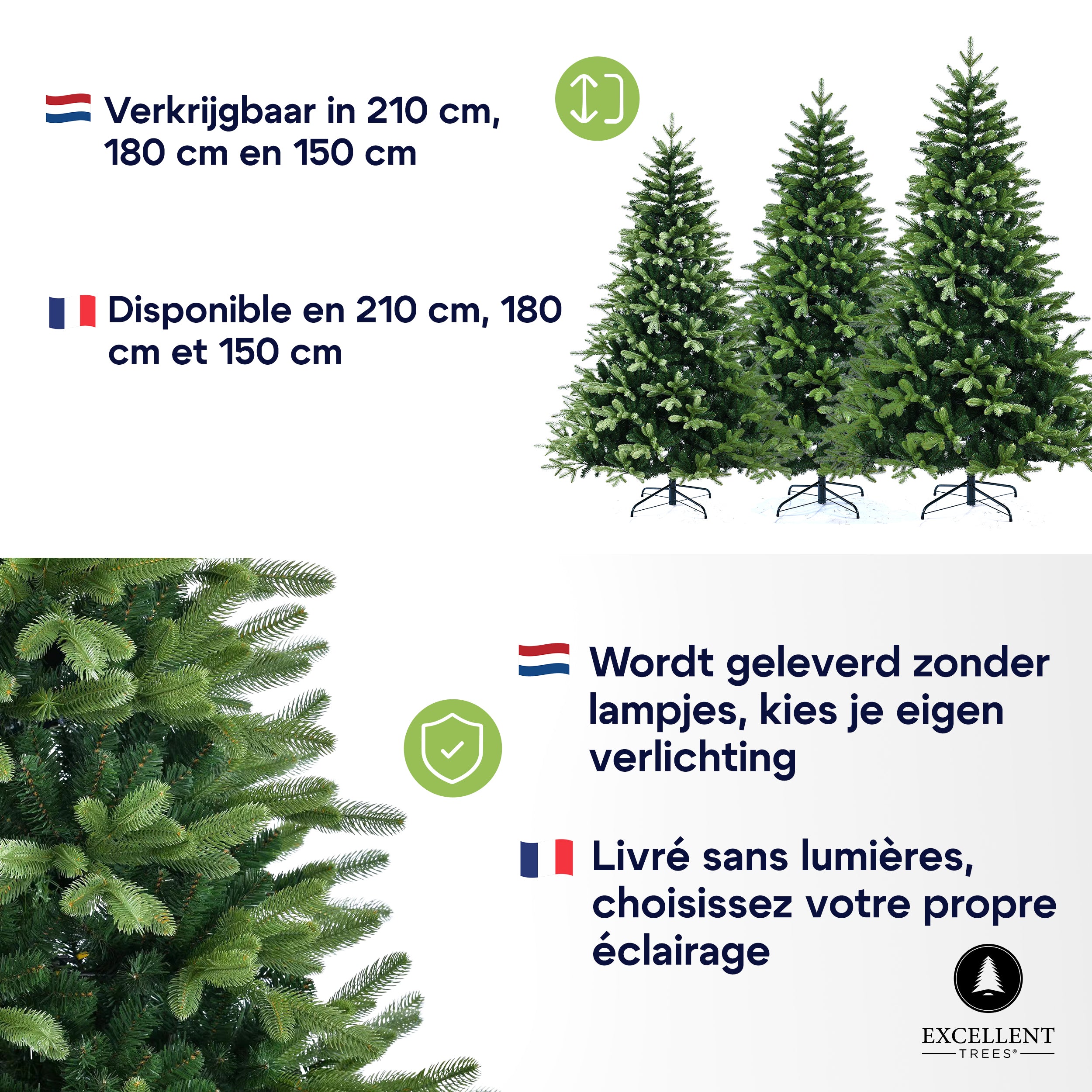 Kerstboom Excellent Trees® Hallvik 150 cm - PE+PVC uitvoering ⌀95cm - ↕150cm