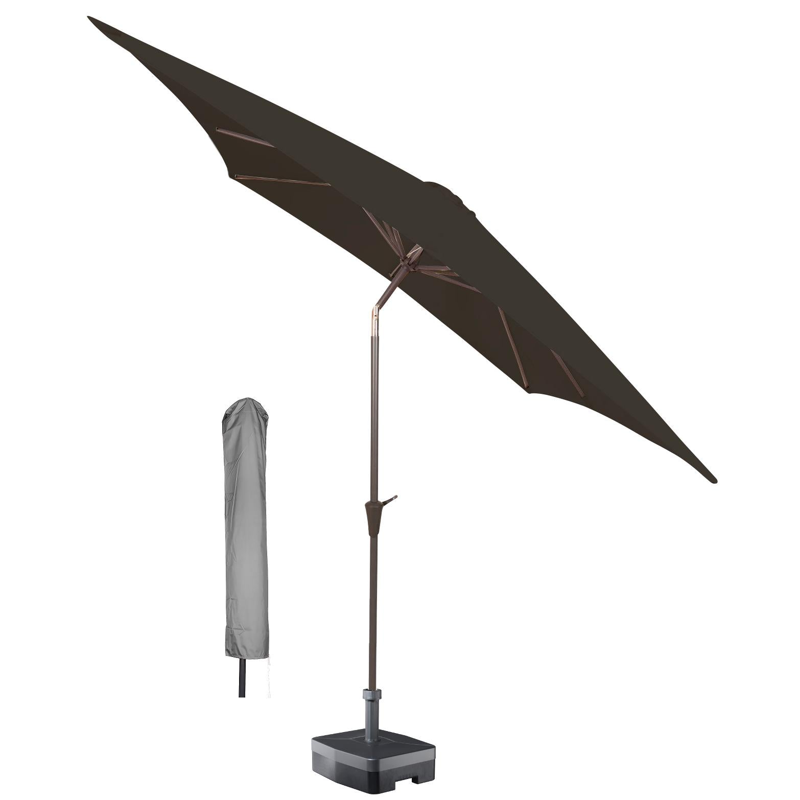 Kopu® Altea Parasolset Vierkant 230x230 cm met Hoes - Charcoal