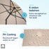 Kopu® Sevilla Parasol Rechthoek 200x300 cm met Hoes en voet - Creme