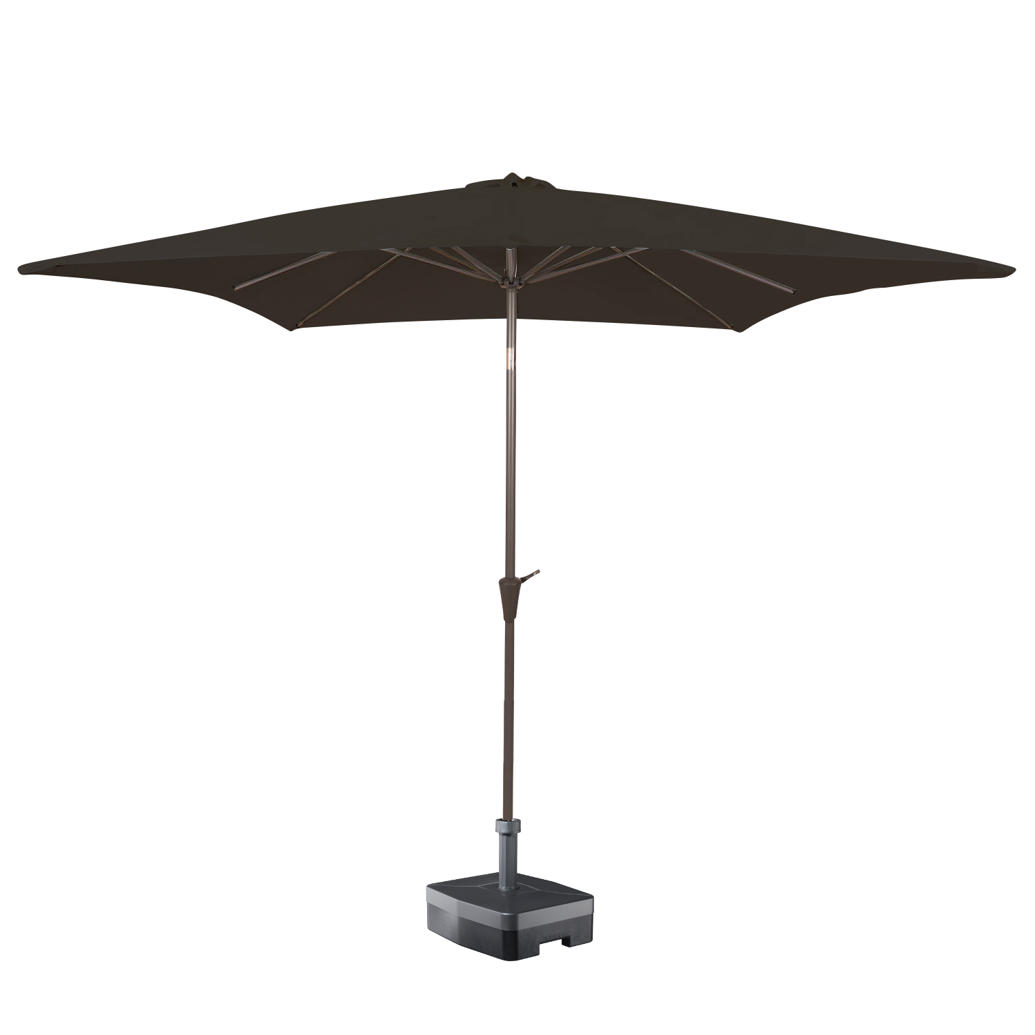 Kopu® Malaga Parasolset Vierkant 200x200 cm met Hoes en Voet - Antraciet