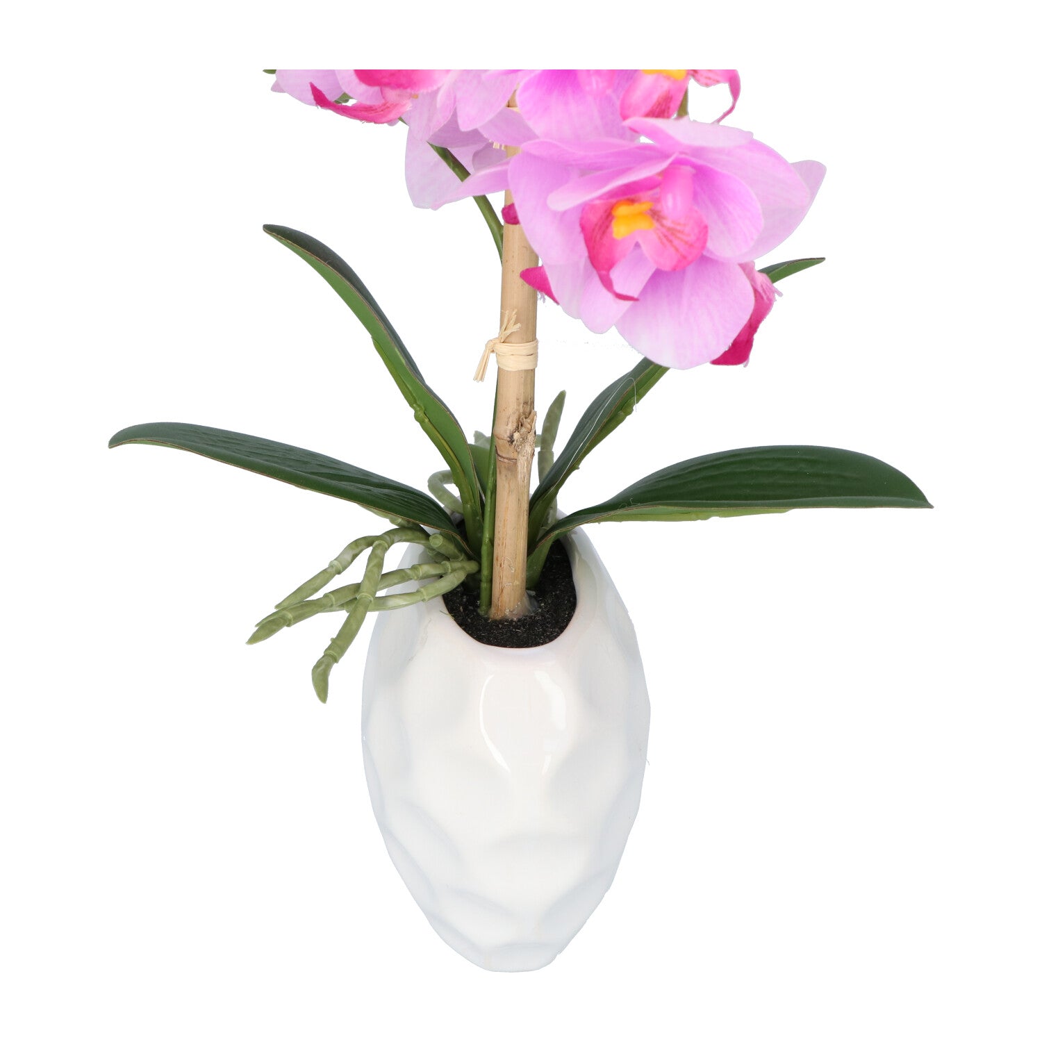 Kopu® Kunstpflanze Orchidee 33 cm in weißem Dekotopf 13x9cm - Rosa