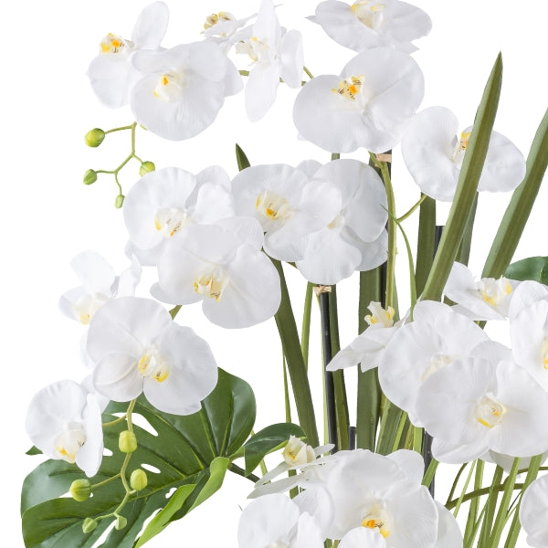 Kopu® Kunstbloem Orchidee 110 cm met 5 takken in Bloempot - Wit