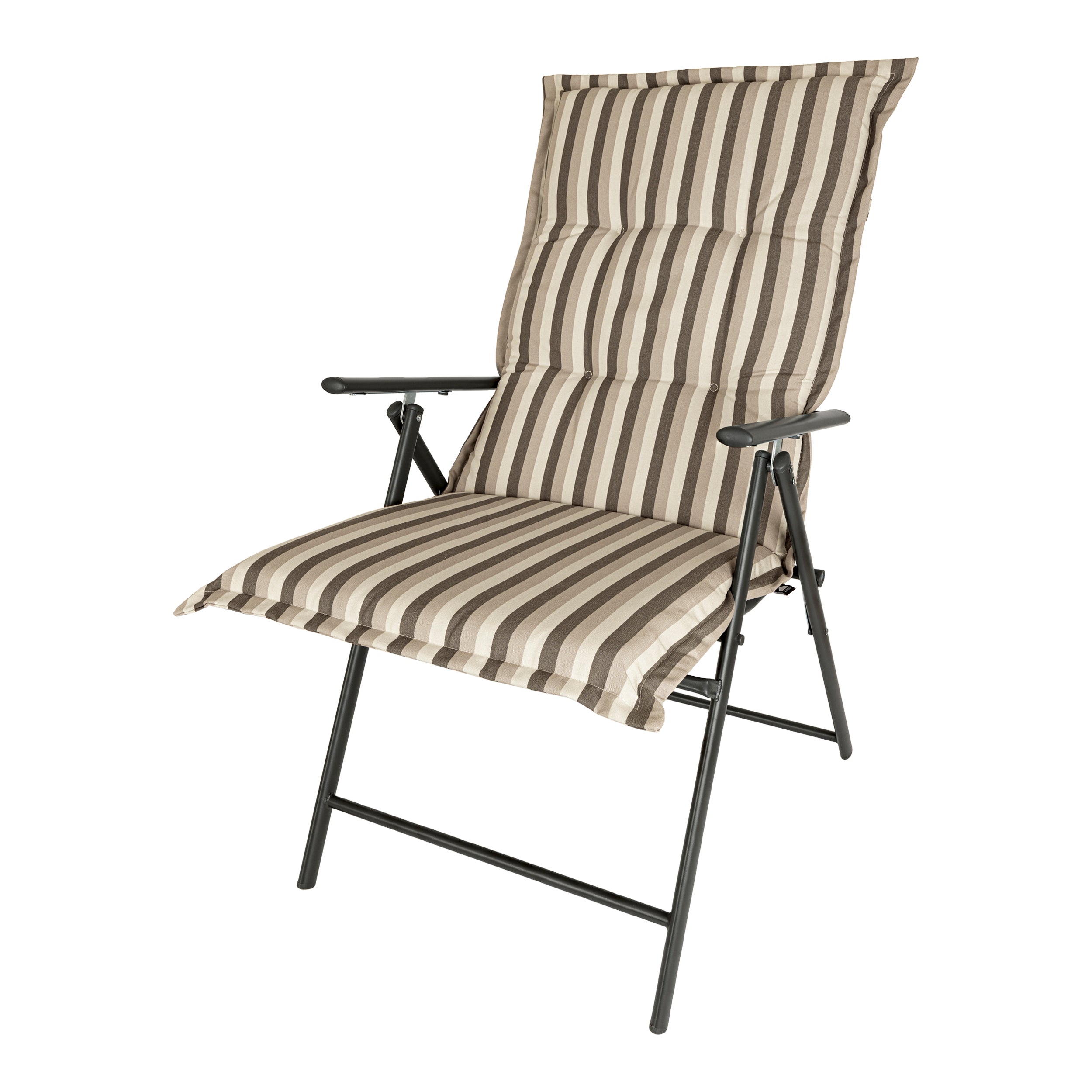 Kopu® Lines Grey - Comfortabel Tuinkussen Hoge Rug - Grijs gestreept