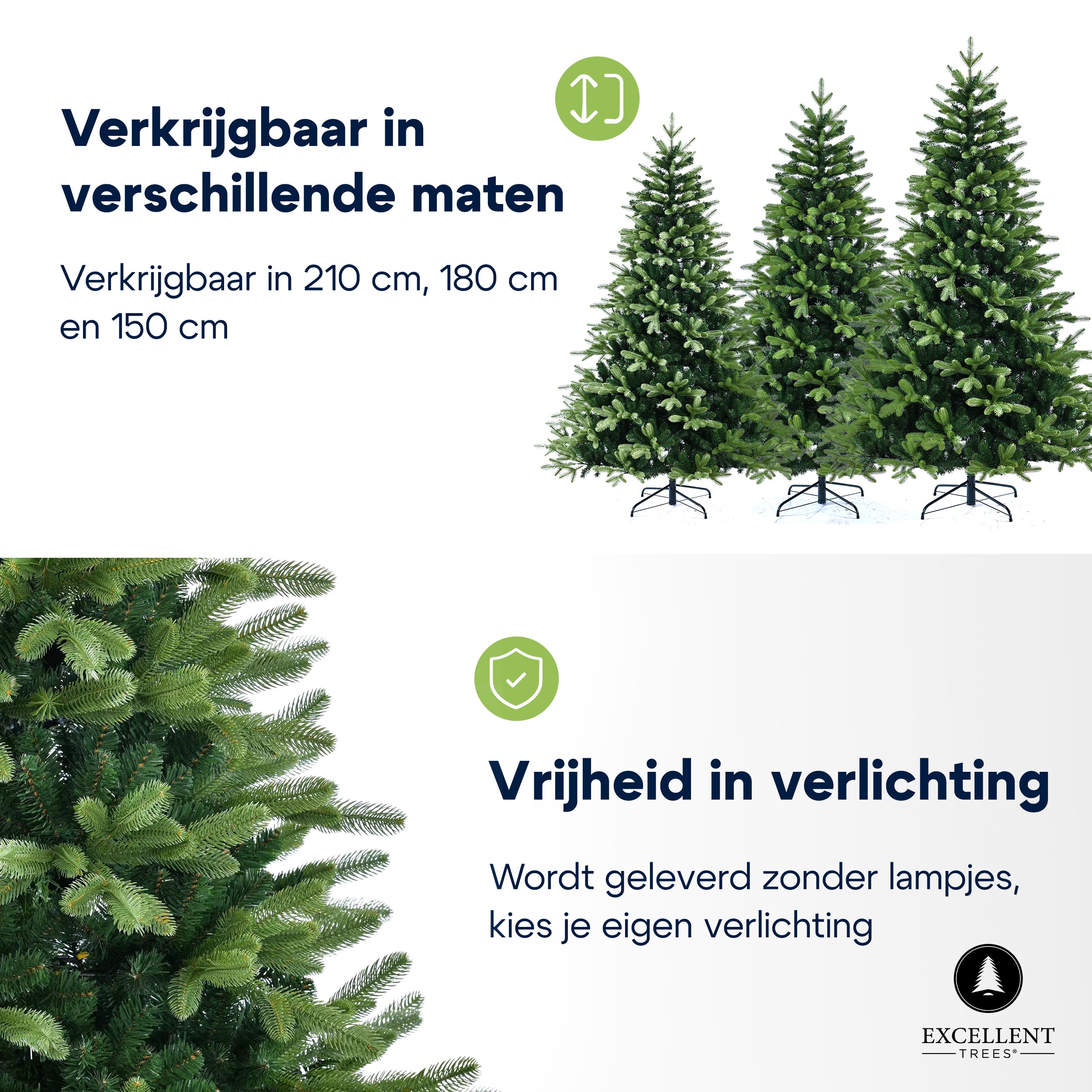 Kerstboom Excellent Trees® Hallvik 150 cm - PE+PVC uitvoering ⌀95cm - ↕150cm