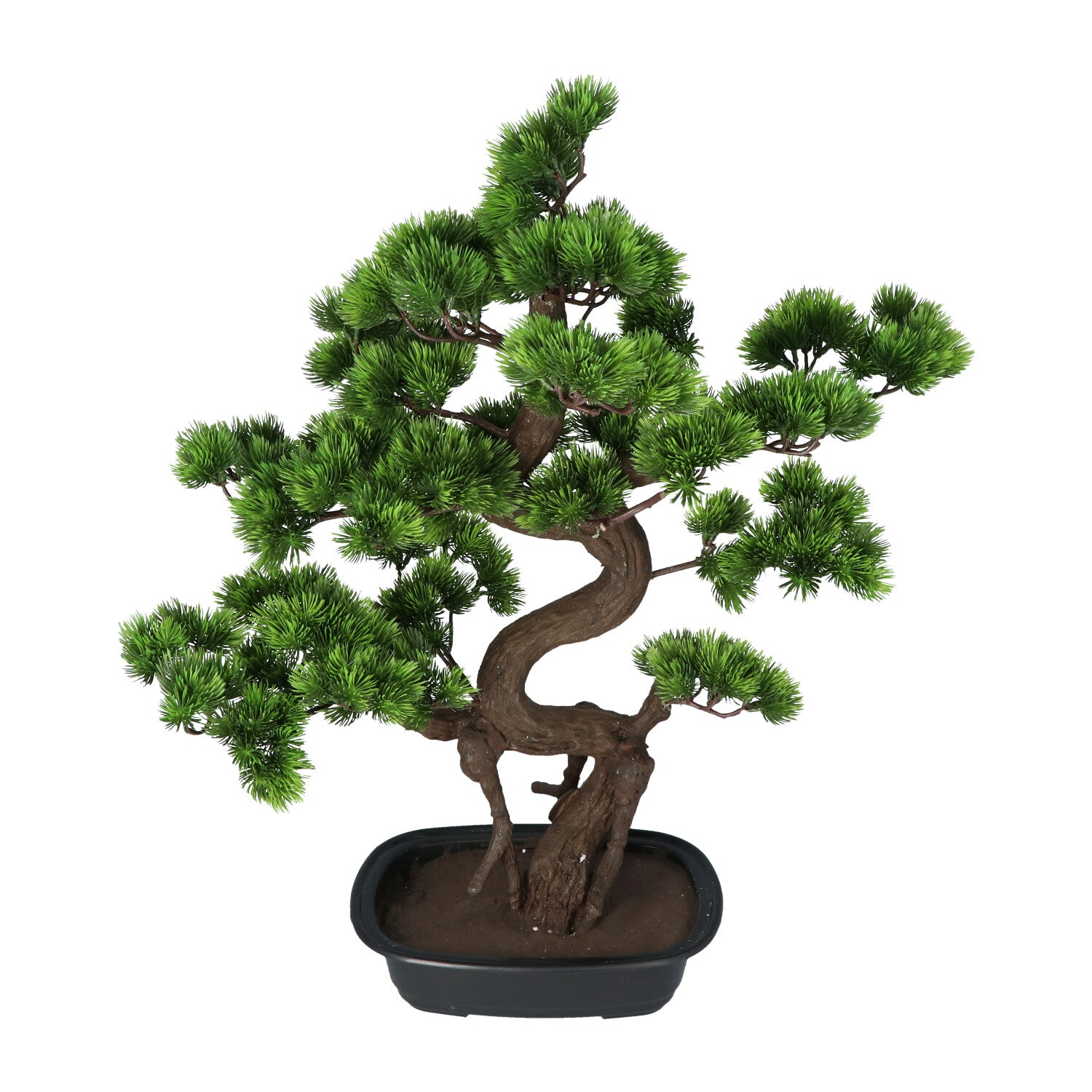 Kopu® Kunstpflanze Bonsai 65 cm Kiefer mit schwarzem Topf – Bonsai-Baum