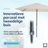Kopu® Leon Parasol Rechthoek 150x250 cm - Balkonparasol met Hoes - Creme