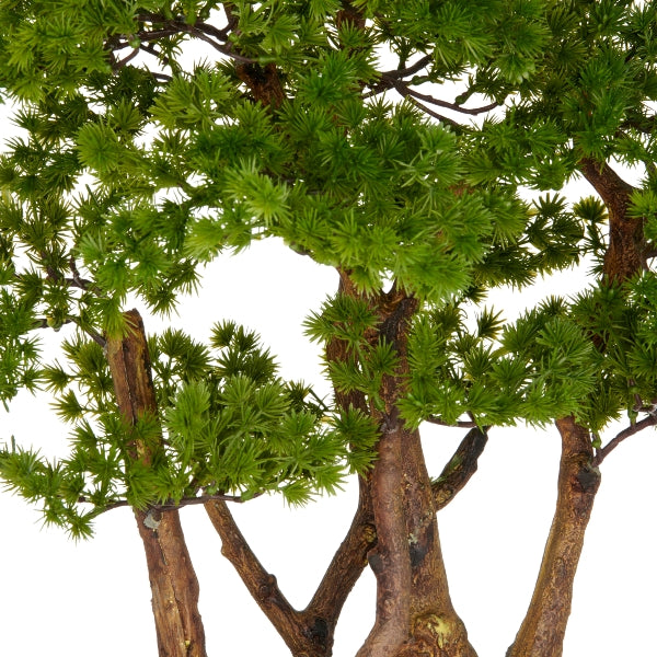 Kunstmatige bonsai van Kopu, gemaakt van larikshout, 53 cm hoog, met zwarte pot - Bonsaiboom