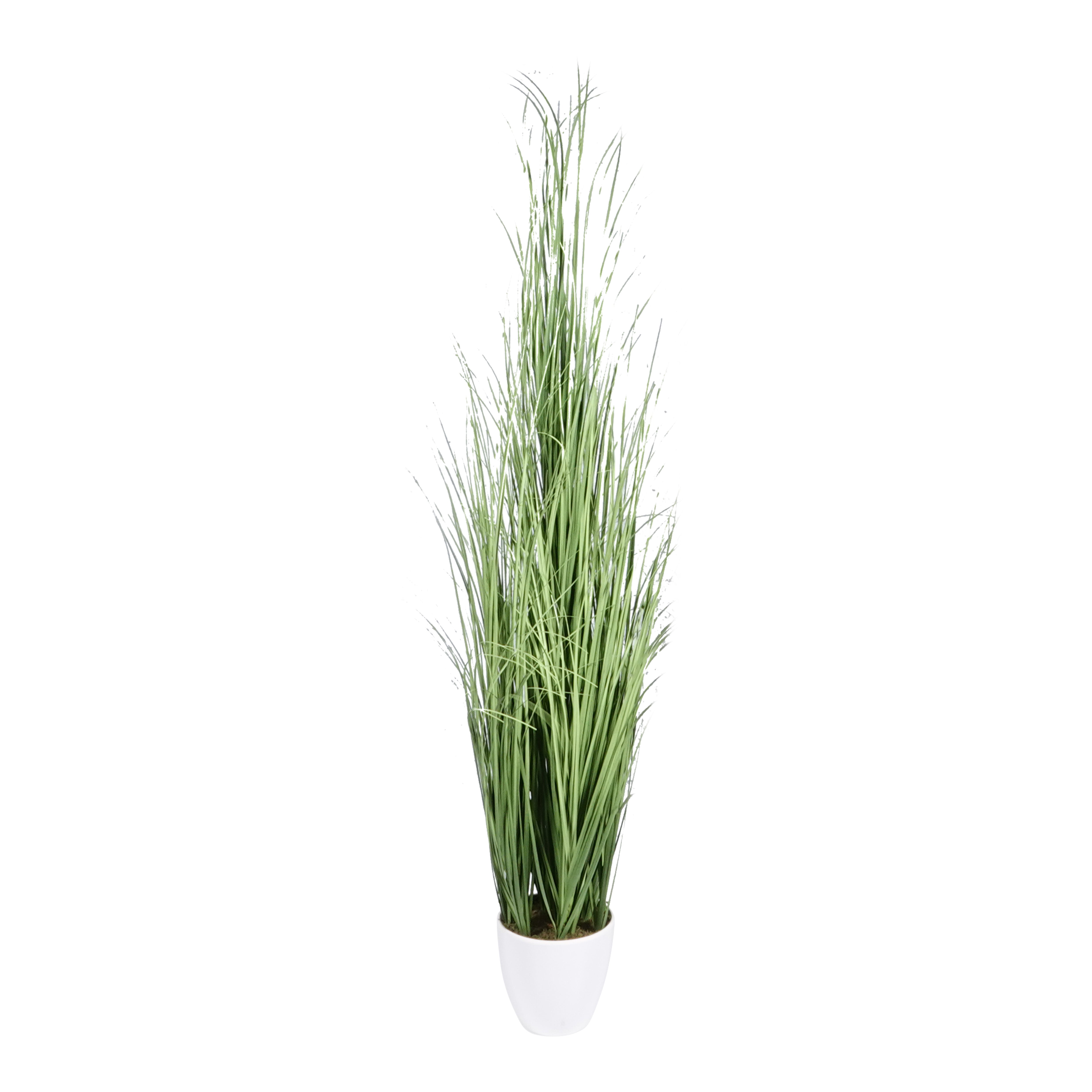 Kopu® Kunstplant Zegge Grasplant 90 cm - in Witte Sierpot - Nepplant