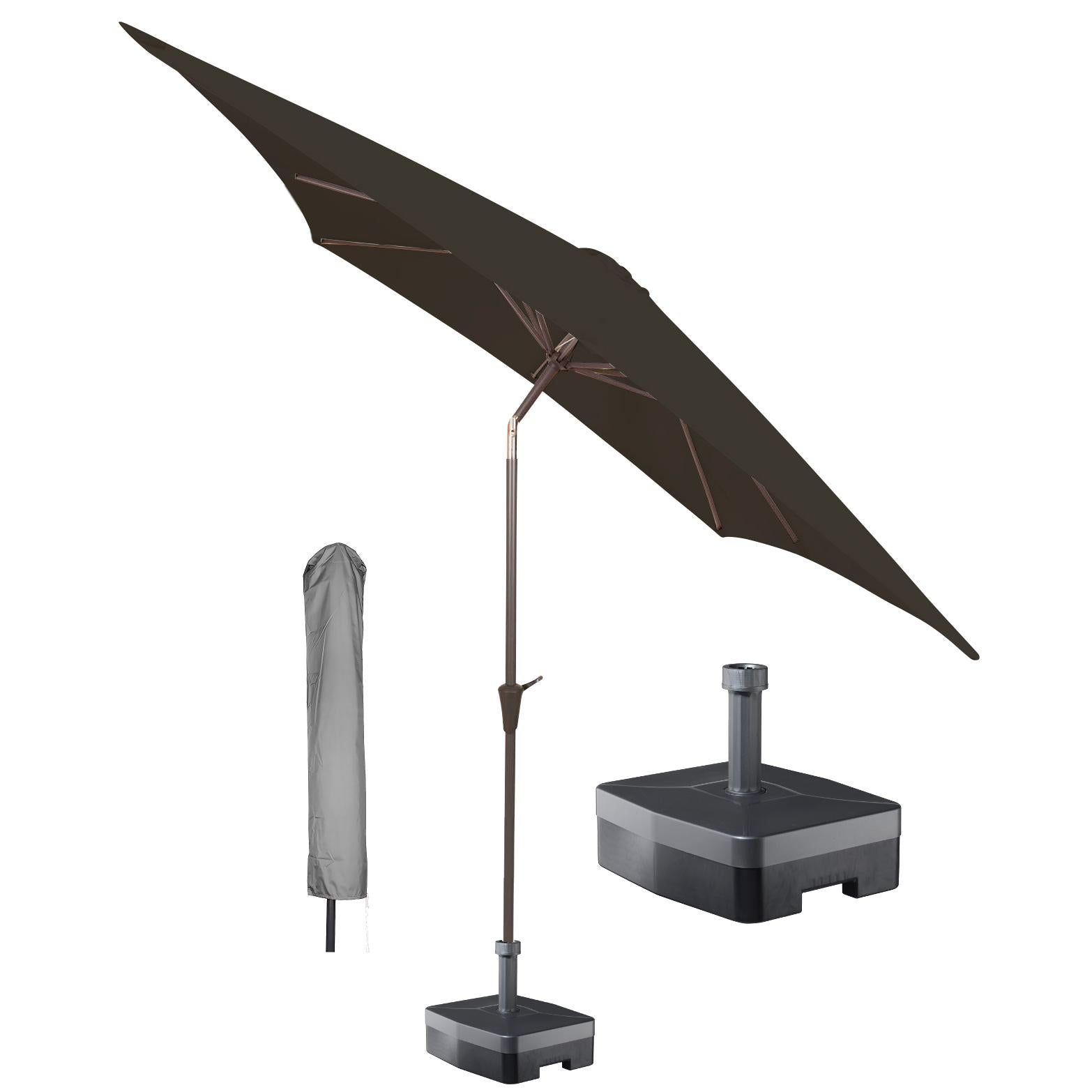 Kopu® Altea Parasolset Vierkant 230x230 cm met Hoes en Voet - Antraciet (Copy)