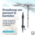 Kopu® Valencia Parasol Rond 300 cm met Beschermhoes en Voet - Creme