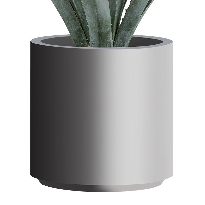 Kopu® Kunstplant Agave 110 cm in grijze Pot - 30 bladeren - Groen/Grijs