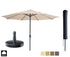 Kopu® Madrid grote Parasol Rond 350 cm met Beschermhoes en Parasolvoet - Creme