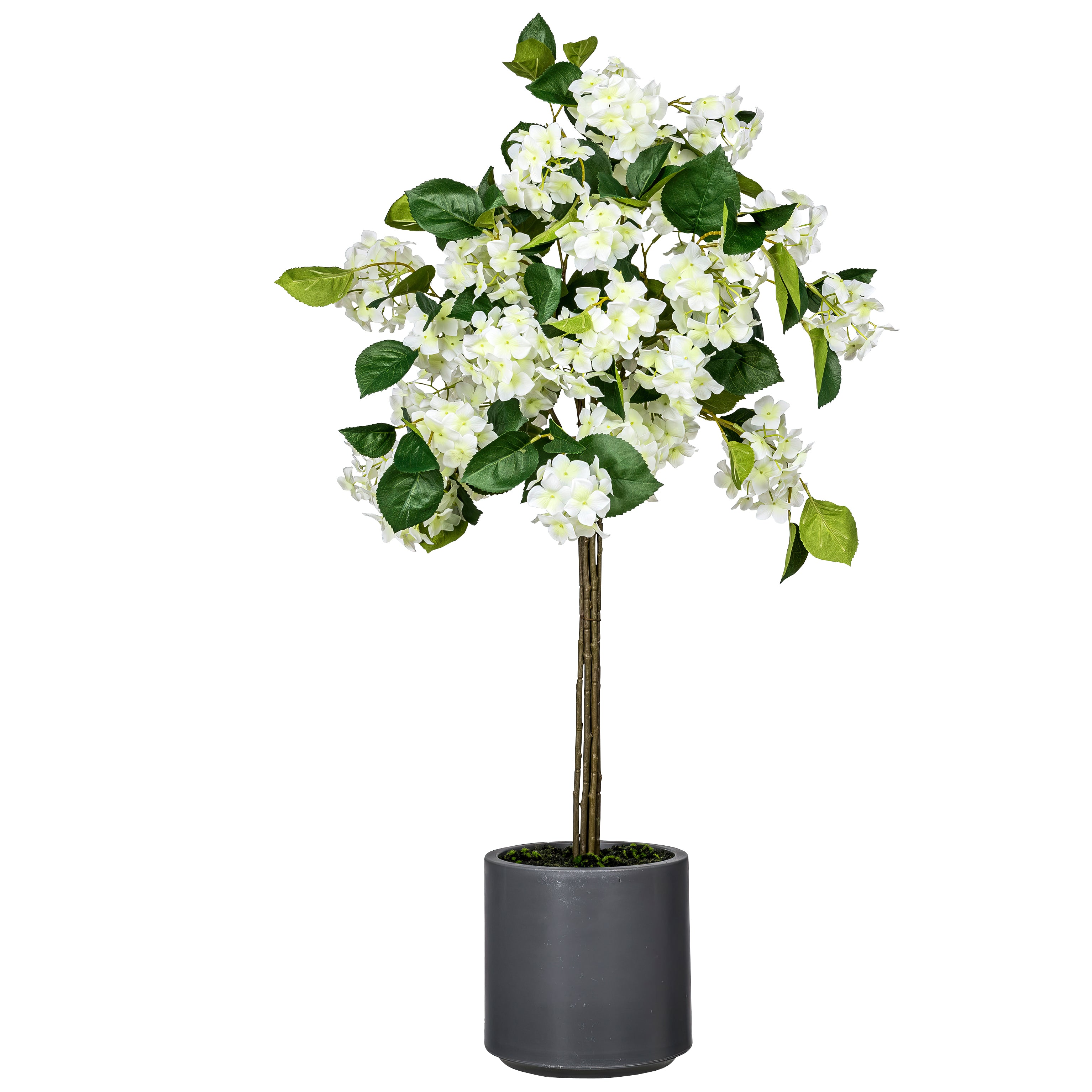 Kopu kunstplant Hortensiastam 94cm pot grijs/wit