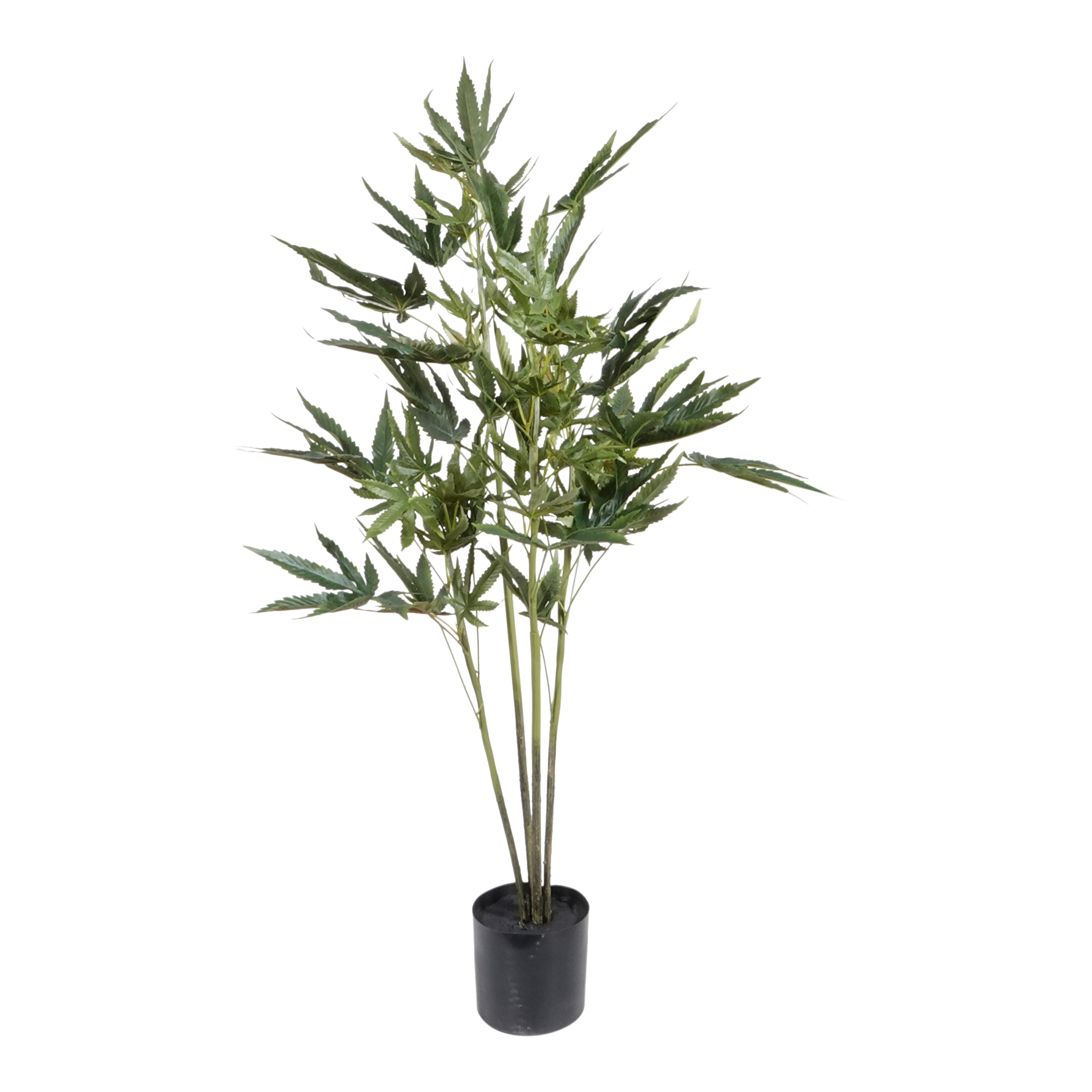 Kopu® Kunstpflanze Hanf 90 cm mit schwarzem Topf – 73 Blätter