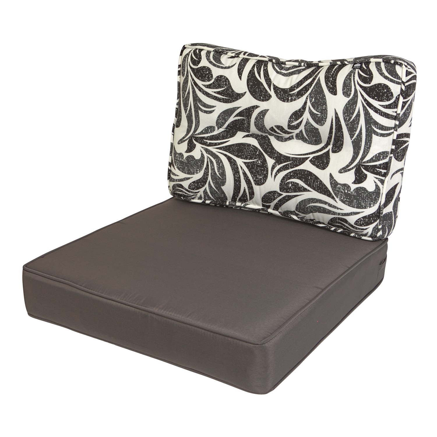 Kopu® Retro Flower Loungekussenset Zit en Rug 60 cm - Grey